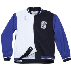 Men Mitchell & Ness Jackets & Outerwear-1995-96 Authentic Warm Up Jacket Sacramento Kings