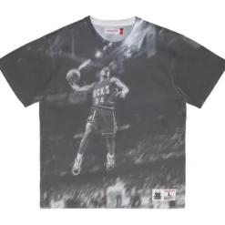 Men Mitchell & Ness T-Shirts & Tops-Above The Rim Sublimated Ss Tee Milwaukee Bucks Ray Allen