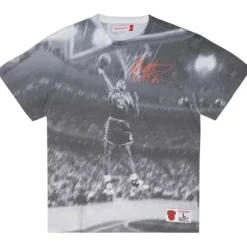 Men Mitchell & Ness T-Shirts & Tops-Above The Rim Sublimated Ss Tee New York Knicks John Starks