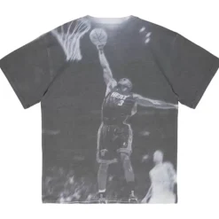 Men Mitchell & Ness T-Shirts & Tops-Above The Rim Sublimated Ss Tee Miami Heat Dwyane Wade