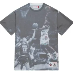 Men Mitchell & Ness T-Shirts & Tops-Above The Rim Sublimated S/S Tee Golden State Warriors
