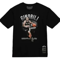 Men Mitchell & Ness T-Shirts & Tops-Achievement Tee San Antonio Spurs Manu Ginobili