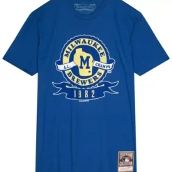 Men Mitchell & Ness T-Shirts & Tops-A.L. Champs Tee Milwaukee Brewers