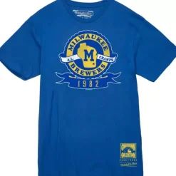 Men Mitchell & Ness T-Shirts & Tops-A.L. Champs Tee Milwaukee Brewers