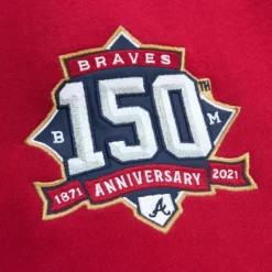 Men Mitchell & Ness Hoodies & Sweatshirts-All Over Crew 3.0 Atlanta Braves