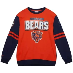 Men Mitchell & Ness T-Shirts & Tops-All Over Crew 2.0 Chicago Bears
