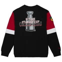 Men Mitchell & Ness Hoodies & Sweatshirts-All Over Crew 3.0 Chicago Blackhawks