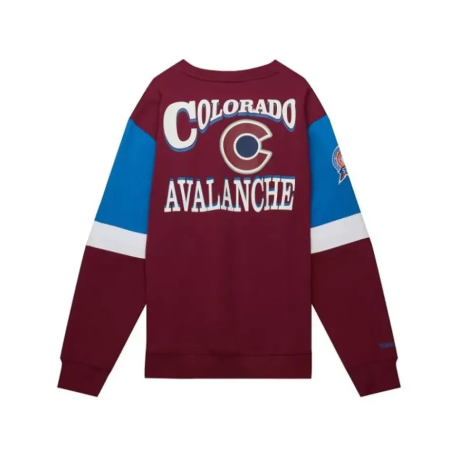 Men Mitchell & Ness Hoodies & Sweatshirts-All Over Crew 3.0 Colorado Avalanche