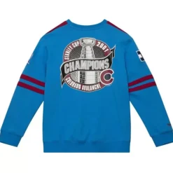 Men Mitchell & Ness Hoodies & Sweatshirts-All Over Crew 2.0 Colorado Avalanche