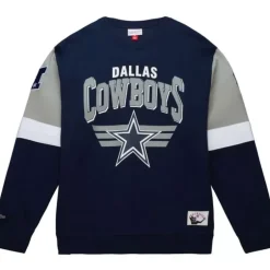 Men Mitchell & Ness Hoodies & Sweatshirts-All Over Crew 3.0 Dallas Cowboys
