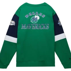 Men Mitchell & Ness Hoodies & Sweatshirts-All Over Crew 3.0 Dallas Mavericks