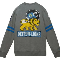 Men Mitchell & Ness T-Shirts & Tops-All Over Crew 2.0 Detroit Lions