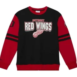 Men Mitchell & Ness Hoodies & Sweatshirts-All Over Crew 2.0 Detroit Red Wings