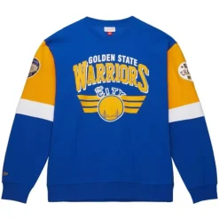 Men Mitchell & Ness Hoodies & Sweatshirts-All Over Crew 3.0 Golden State Warriors