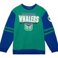 Men Mitchell & Ness Hoodies & Sweatshirts-All Over Crew 2.0 Hartford Whalers