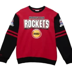 Men Mitchell & Ness T-Shirts & Tops-All Over Crew 2.0 Houston Rockets