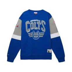 Men Mitchell & Ness Hoodies & Sweatshirts-All Over Crew 3.0 Indianapolis Colts