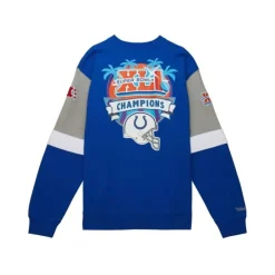 Men Mitchell & Ness Hoodies & Sweatshirts-All Over Crew 3.0 Indianapolis Colts