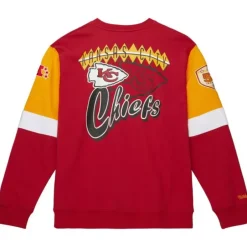 Men Mitchell & Ness Hoodies & Sweatshirts-All Over Crew 3.0 Kansas City Chiefs