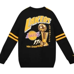 Men Mitchell & Ness T-Shirts & Tops-All Over Crew 2.0 Los Angeles Lakers