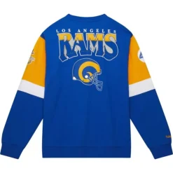 Men Mitchell & Ness Hoodies & Sweatshirts-All Over Crew 3.0 Los Angeles Rams