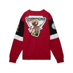 Men Mitchell & Ness Hoodies & Sweatshirts-All Over Crew 3.0 Miami Heat
