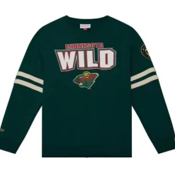 Men Mitchell & Ness Hoodies & Sweatshirts-All Over Crew 2.0 Minnesota Wild