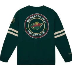 Men Mitchell & Ness Hoodies & Sweatshirts-All Over Crew 2.0 Minnesota Wild