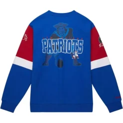Men Mitchell & Ness Hoodies & Sweatshirts-All Over Crew 3.0 New England Patriots