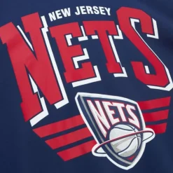 Men Mitchell & Ness Hoodies & Sweatshirts-All Over Crew 3.0 New Jersey Nets