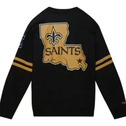 Men Mitchell & Ness T-Shirts & Tops-All Over Crew 2.0 New Orleans Saints