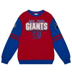 Men Mitchell & Ness T-Shirts & Tops-All Over Crew 2.0 New York Giants
