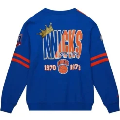 Men Mitchell & Ness T-Shirts & Tops-All Over Crew 2.0 New York Knicks