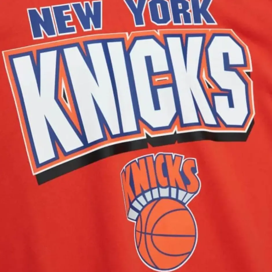 Men Mitchell & Ness T-Shirts & Tops-All Over Crew 2.0 New York Knicks