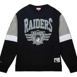 Men Mitchell & Ness Hoodies & Sweatshirts-All Over Crew 3.0 Oakland Raiders