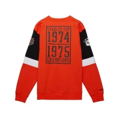 Men Mitchell & Ness Hoodies & Sweatshirts-All Over Crew 3.0 Philadelphia Flyers