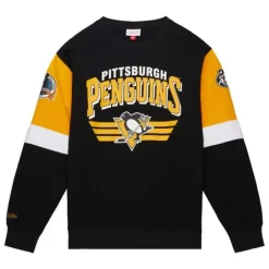 Men Mitchell & Ness Hoodies & Sweatshirts-All Over Crew 3.0 Pittsburgh Penguins