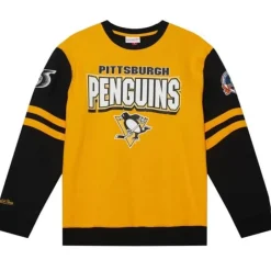 Men Mitchell & Ness Hoodies & Sweatshirts-All Over Crew 2.0 Pittsburgh Penguins