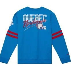 Men Mitchell & Ness Hoodies & Sweatshirts-All Over Crew 2.0 Quebec Nordiques