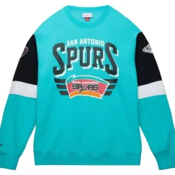 Men Mitchell & Ness Hoodies & Sweatshirts-All Over Crew 3.0 San Antonio Spurs