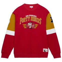 Men Mitchell & Ness Hoodies & Sweatshirts-All Over Crew 3.0 San Francisco 49Ers
