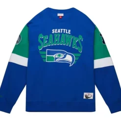 Men Mitchell & Ness Hoodies & Sweatshirts-All Over Crew 3.0 Seattle Seahawks