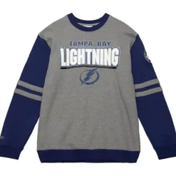 Men Mitchell & Ness Hoodies & Sweatshirts-All Over Crew 2.0 Tampa Bay Lightning