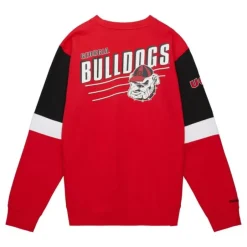 Men Mitchell & Ness Hoodies & Sweatshirts-All Over Crew 3.0 University Of Georgia