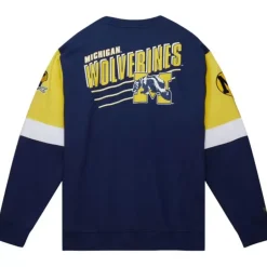 Men Mitchell & Ness Hoodies & Sweatshirts-All Over Crew 3.0 University Of Michigan