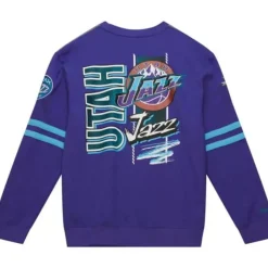 Men Mitchell & Ness T-Shirts & Tops-All Over Crew 2.0 Utah Jazz