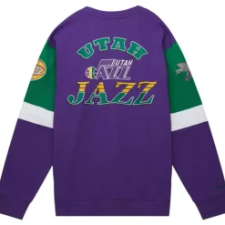 Men Mitchell & Ness Hoodies & Sweatshirts-All Over Crew 3.0 Utah Jazz