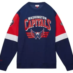 Men Mitchell & Ness Hoodies & Sweatshirts-All Over Crew 3.0 Washington Capitals