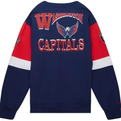 Men Mitchell & Ness Hoodies & Sweatshirts-All Over Crew 3.0 Washington Capitals