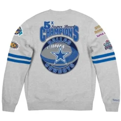 Men Mitchell & Ness Hoodies & Sweatshirts-All Over Print Fleece Crew Dallas Cowboys